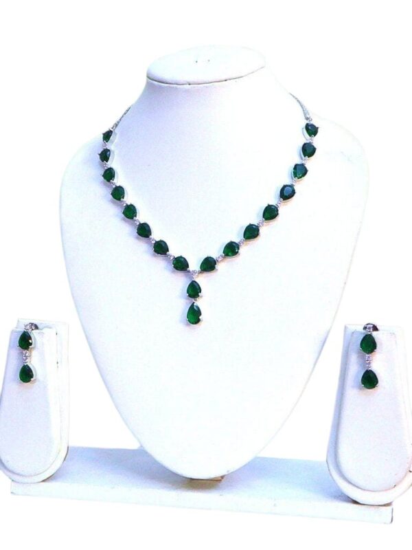 Emerald Green & Silver-Tone Jewelry Set