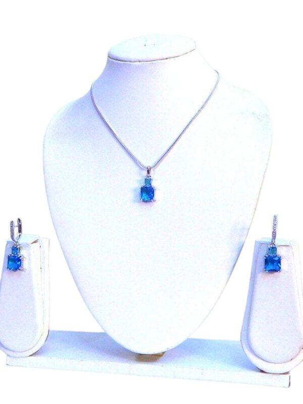 rectangular-cut blue gemstone