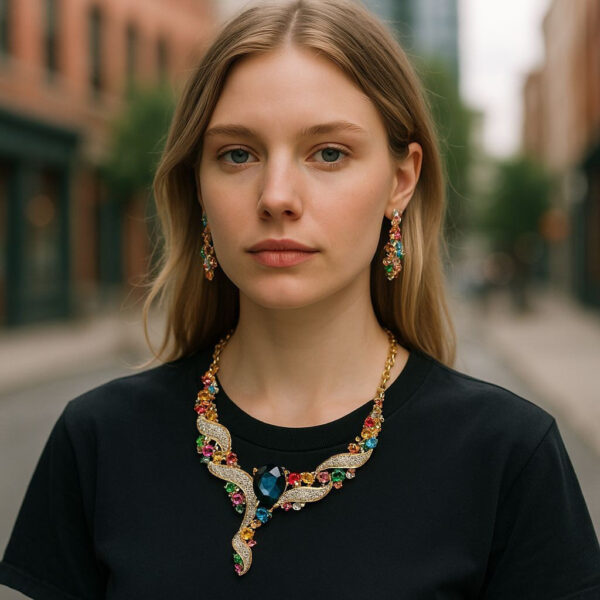 Vintage Fashion Necklace Earrings Jewelry