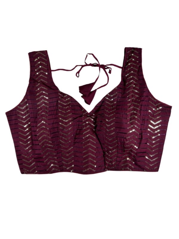 Stylish Plum and Gold Sequin Blouse