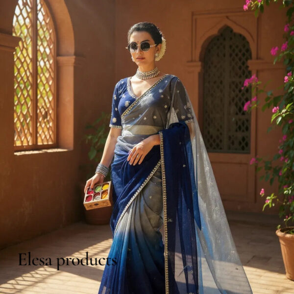 Timeless Ombre Net Saree - The Perfect Blend of Tradition and Modernity