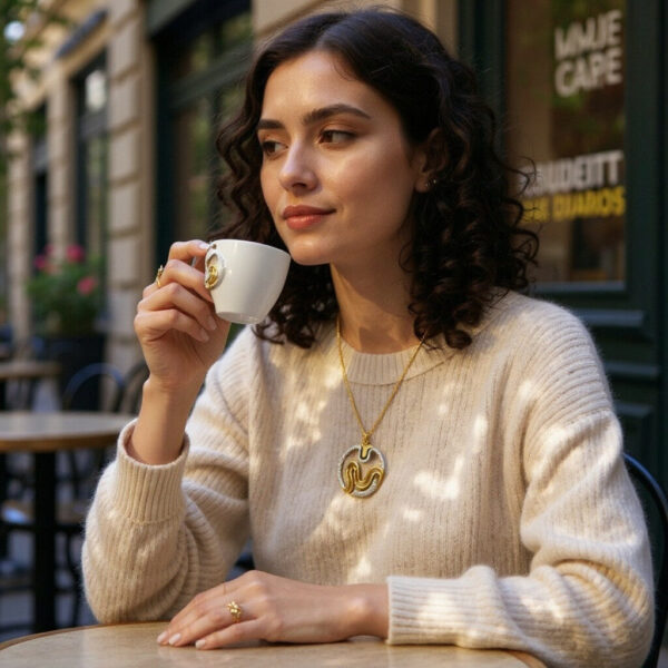 Elegant "M" Initial Pendant and Earring Set